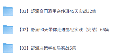 舒涵老师课程合集(奇门遁甲+易经+决策学)