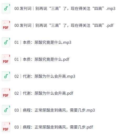 【冯雪】高尿酸医学课
